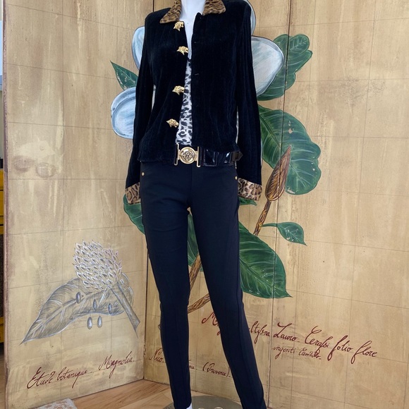 Vintage Carole Wang 1990’s chenille sweater animal print collar cheetah buttons - Picture 10 of 10